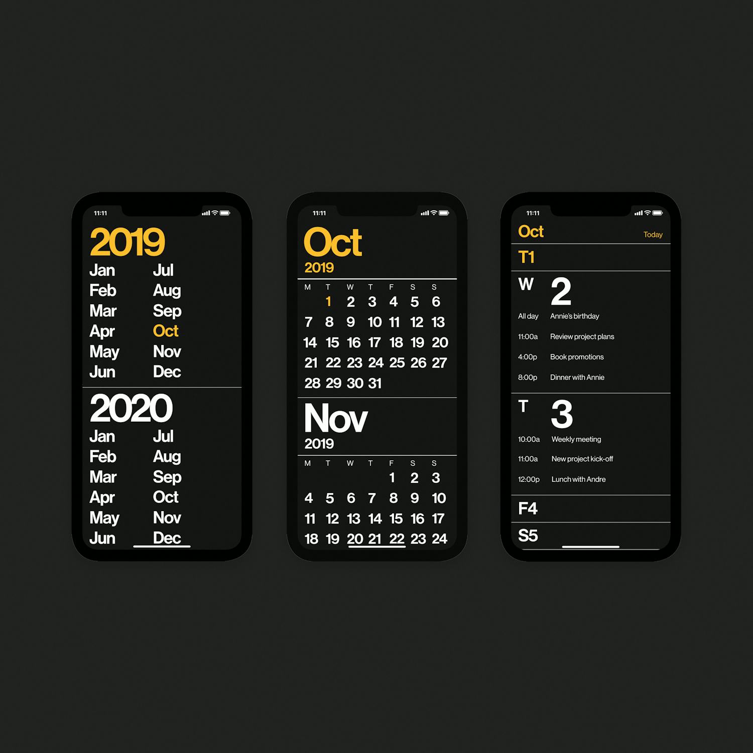 Rationale Minimal Calendar Dark Mode now available