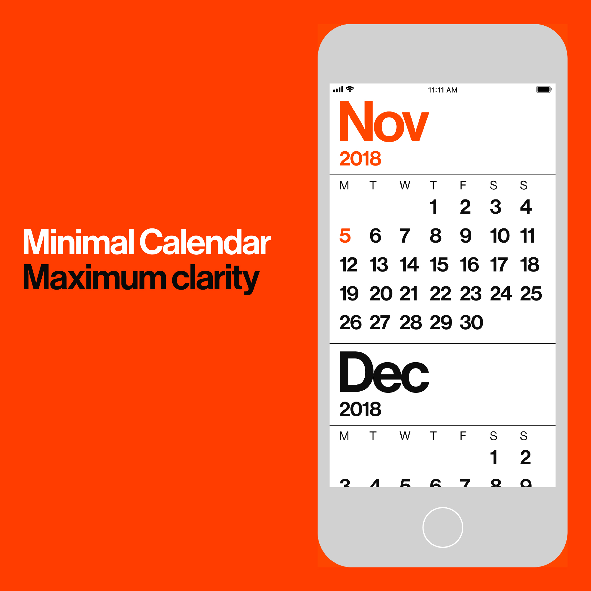 Rationale Minimal Calendar released