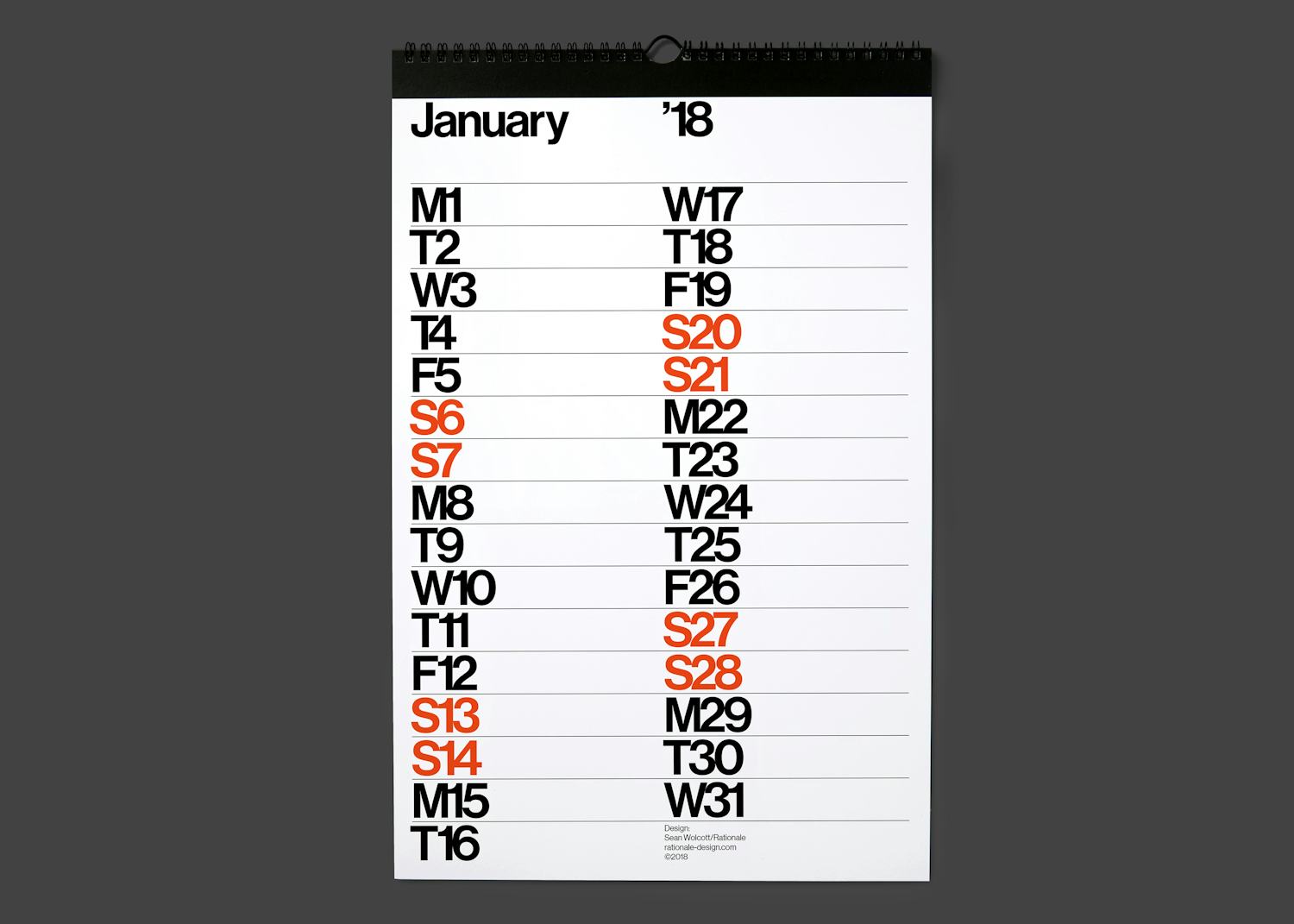 rationale design wall sans calendar