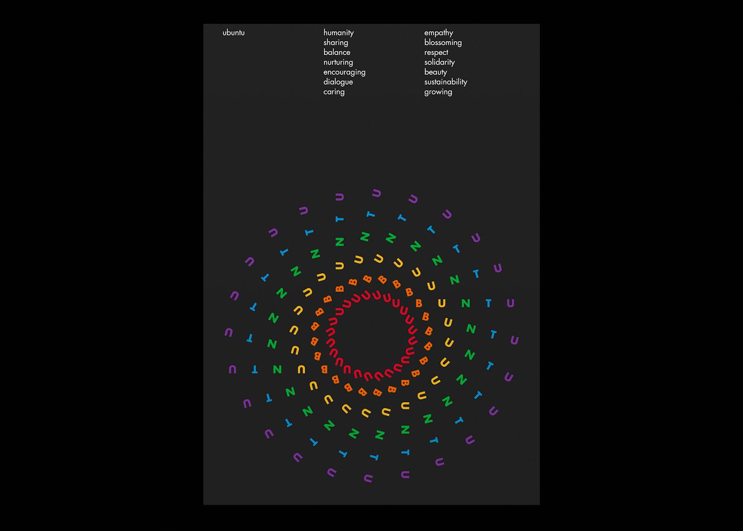 rationale design ubuntu exhibition poster humanity