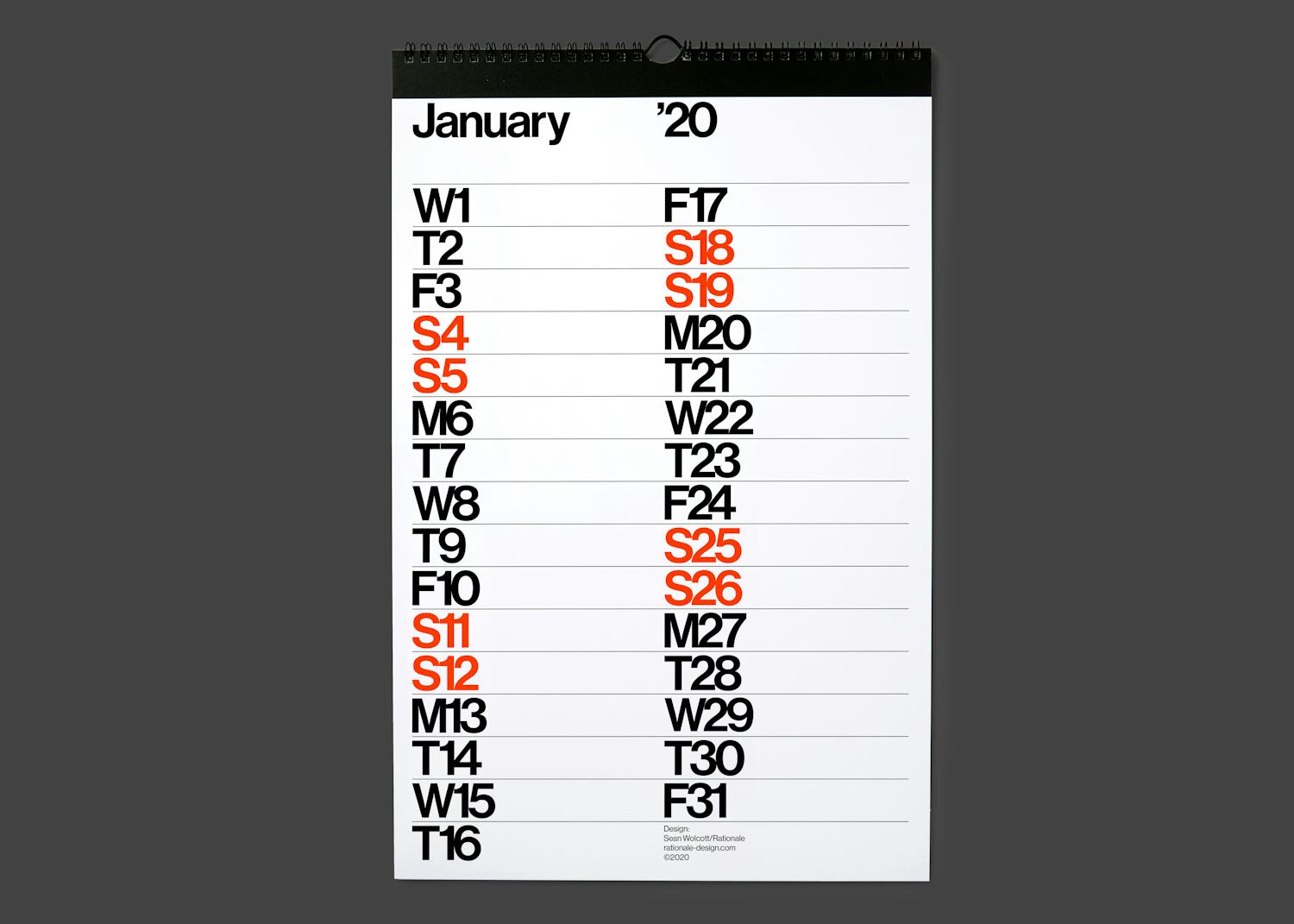 rationale design wall sans calendar