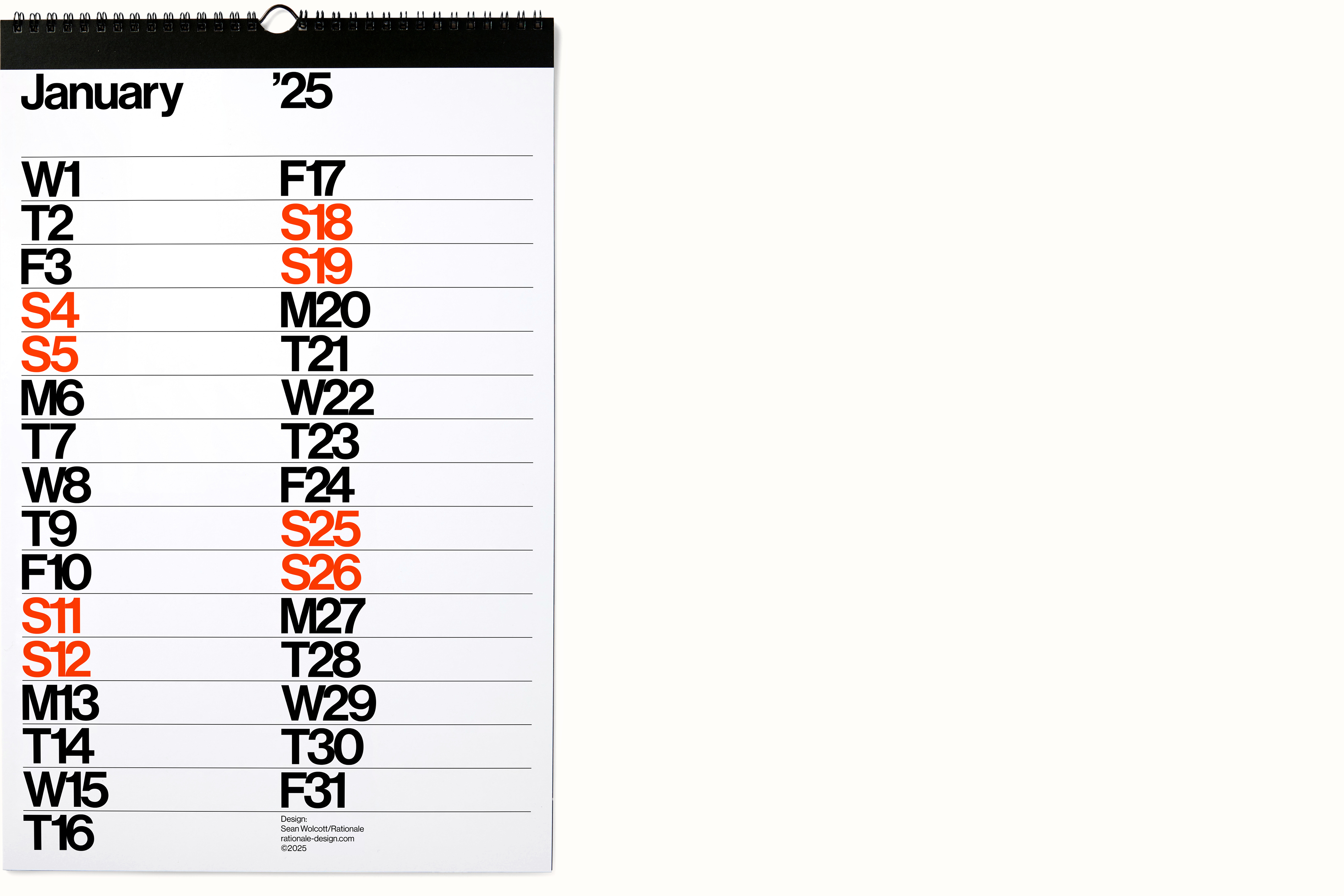 rationale shop minimal sans calendar 2025