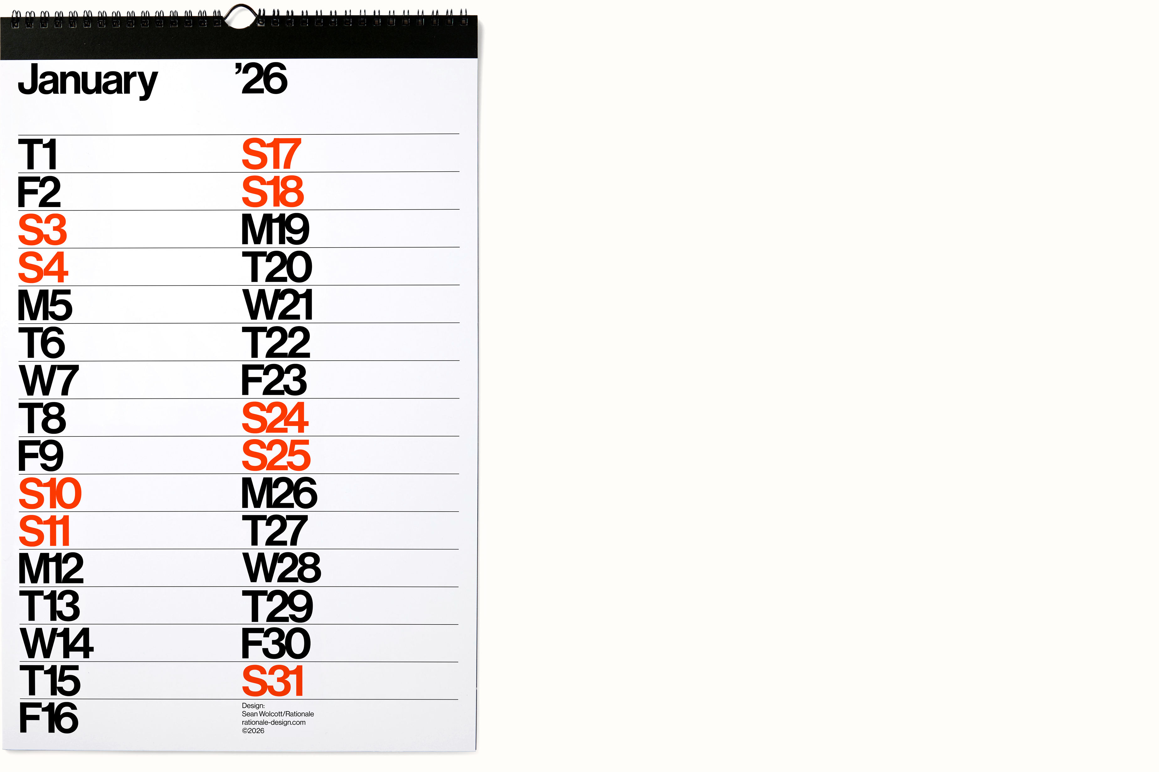 rationale shop minimal sans calendar 2026