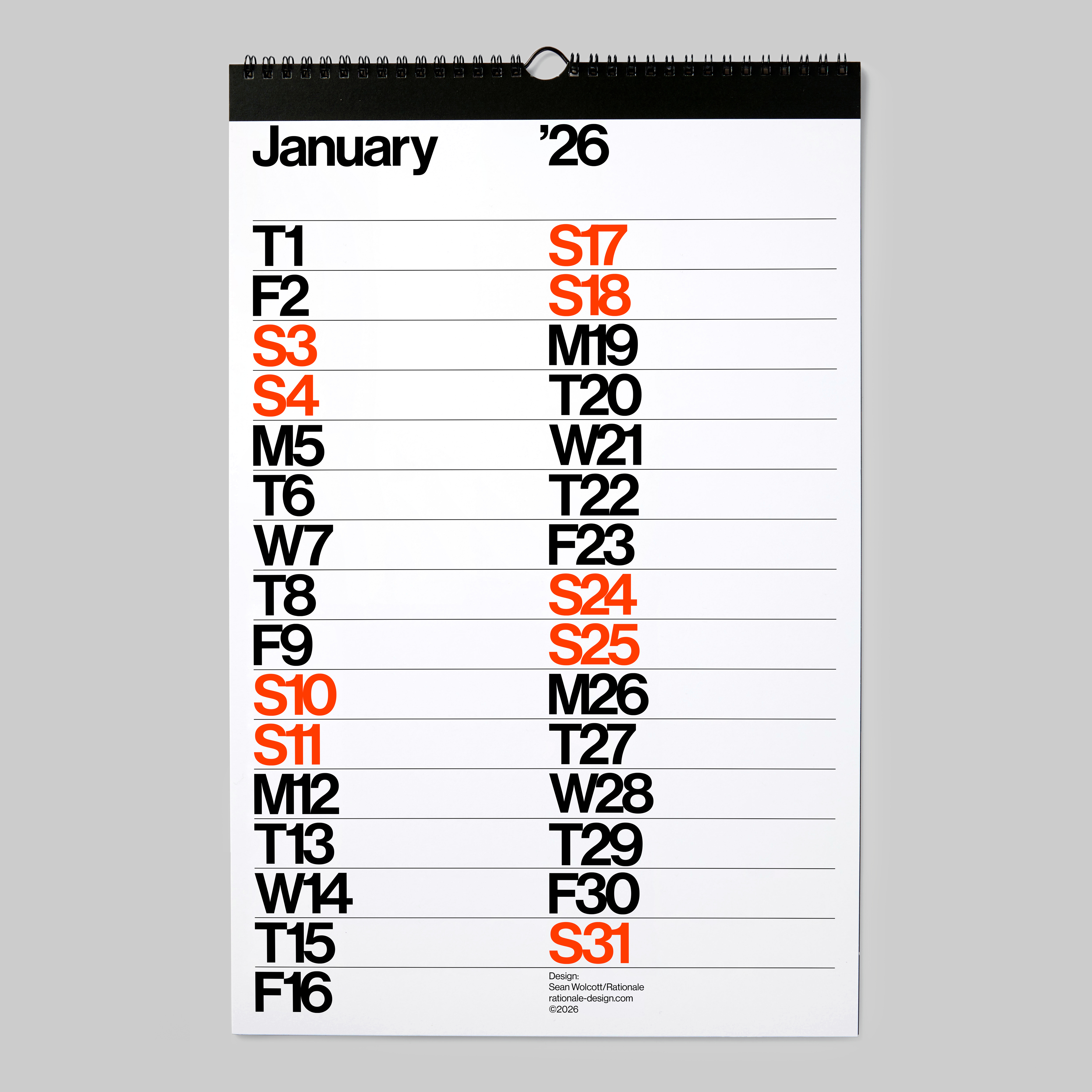 rationale shop minimal sans calendar 2026